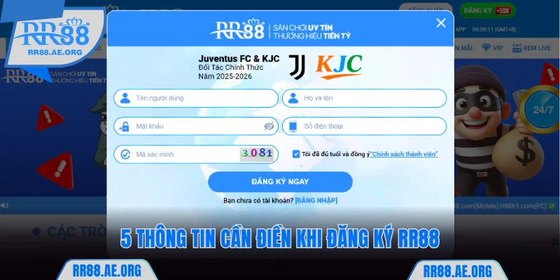 Đăng Ký RR88 - Nhận Thưởng Liền Tay Với Vài Bước Đơn Giản 8 5 thông tin cần điền khi đăng ký RR88