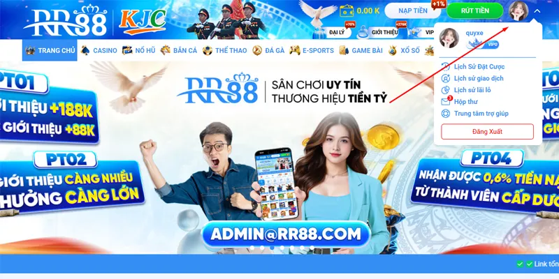 Click vào hồ sơ hội viên RR88 Click vào hồ sơ hội viên RR88